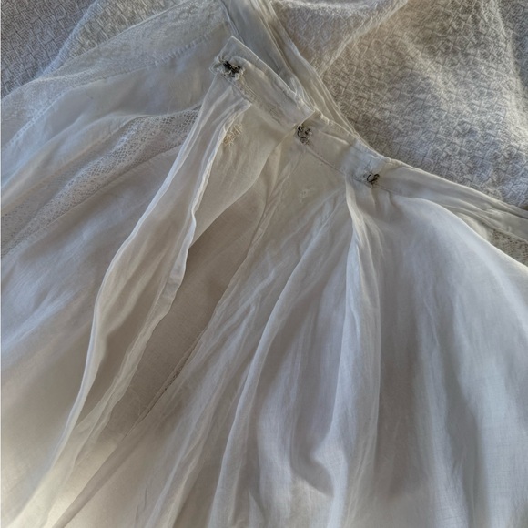 Antique Edwardian 1910s Era Long White Cotton Skirt - Picture 6 of 12